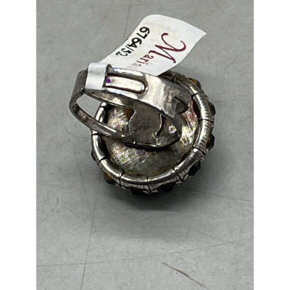 Mariana ring crystals circle one size handmade E-7020 280215 black READ NEW - Picture 6 of 6